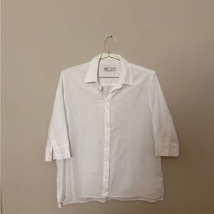 Cotton button down with 1/2 sleeve